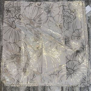 Gold and Gray Floral Fabric